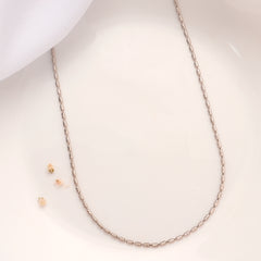 Modern Box Shape Silver Chain