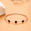 Four Leaf Clover Silver Rose Gold Bracelet