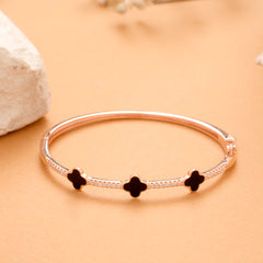 Four Leaf Clover Silver Rose Gold Bracelet