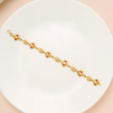 Regal Red Blossom Leaf Gold Bracelet for Women