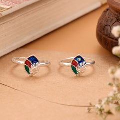 Multi-Color Enamel Silver Metti