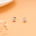Premium White Cubic Stone Silver Stud
