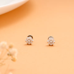 Premium White Cubic Stone Silver Stud