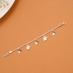 Tiny Unicorn and Reindeer Silver Kids Bracelet