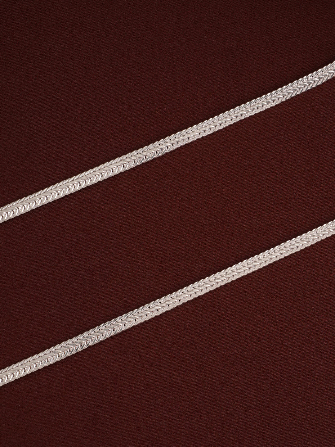 Elegance V Chain Design Edge Silver Anklet