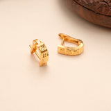 Diamond Cut Textured Small Hoop Stud