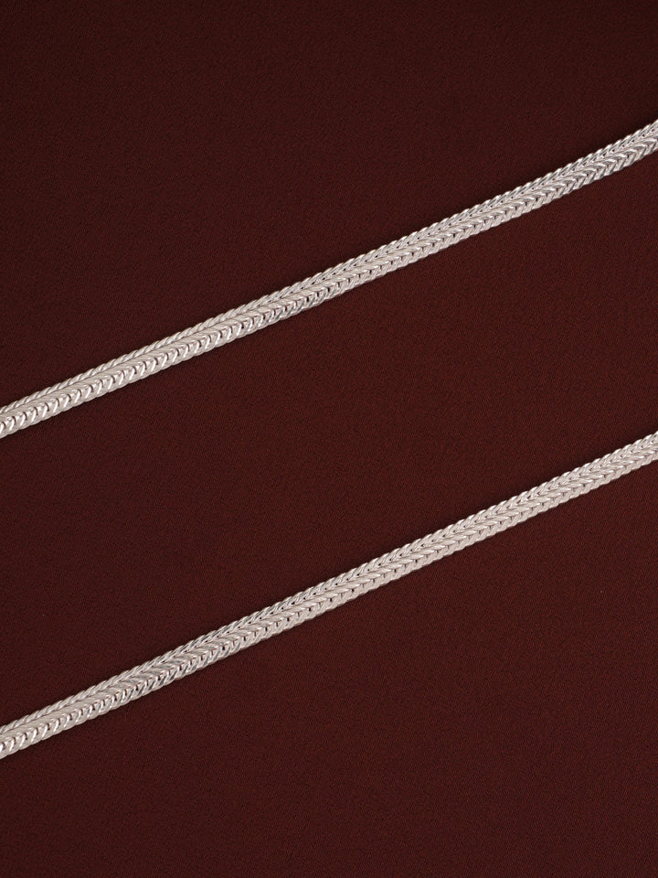 Elegance V Chain Design Edge Silver Anklet