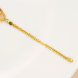 Elite Oval Shape Peacock Design Gold Bracelet