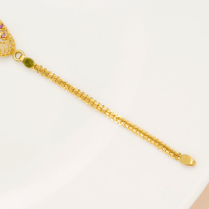 Elite Oval Shape Peacock Design Gold Bracelet