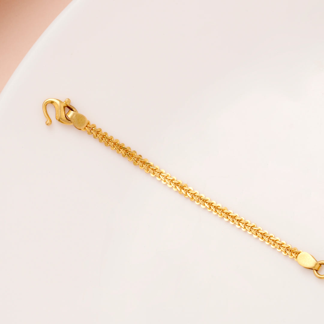 Elite Oval Shape Peacock Design Gold Bracelet