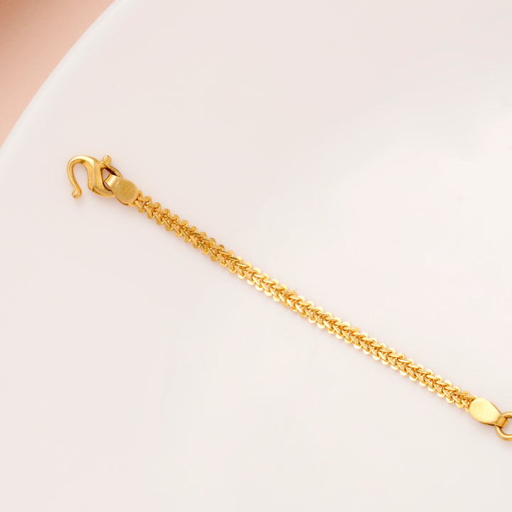 Elite Oval Shape Peacock Design Gold Bracelet