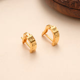 Diamond Cut Textured Small Hoop Stud