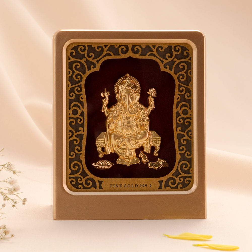 Radiant Ganesha Fine Gold Frame