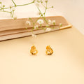 Radiant Golden Peacock Design Stud