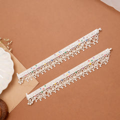 Premium Heavy Fringe Chain Silver Anklet