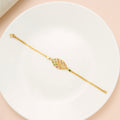 Elite Oval Shape Peacock Design Gold Bracelet