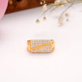 Sparkling White Stones Golden Ring