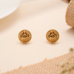 Elegant Sunflower Design with Lakshmi Golden Stud