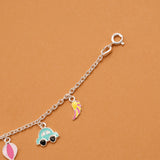 Tiny Car Hot Air Balloon Silver Baby Bracelet