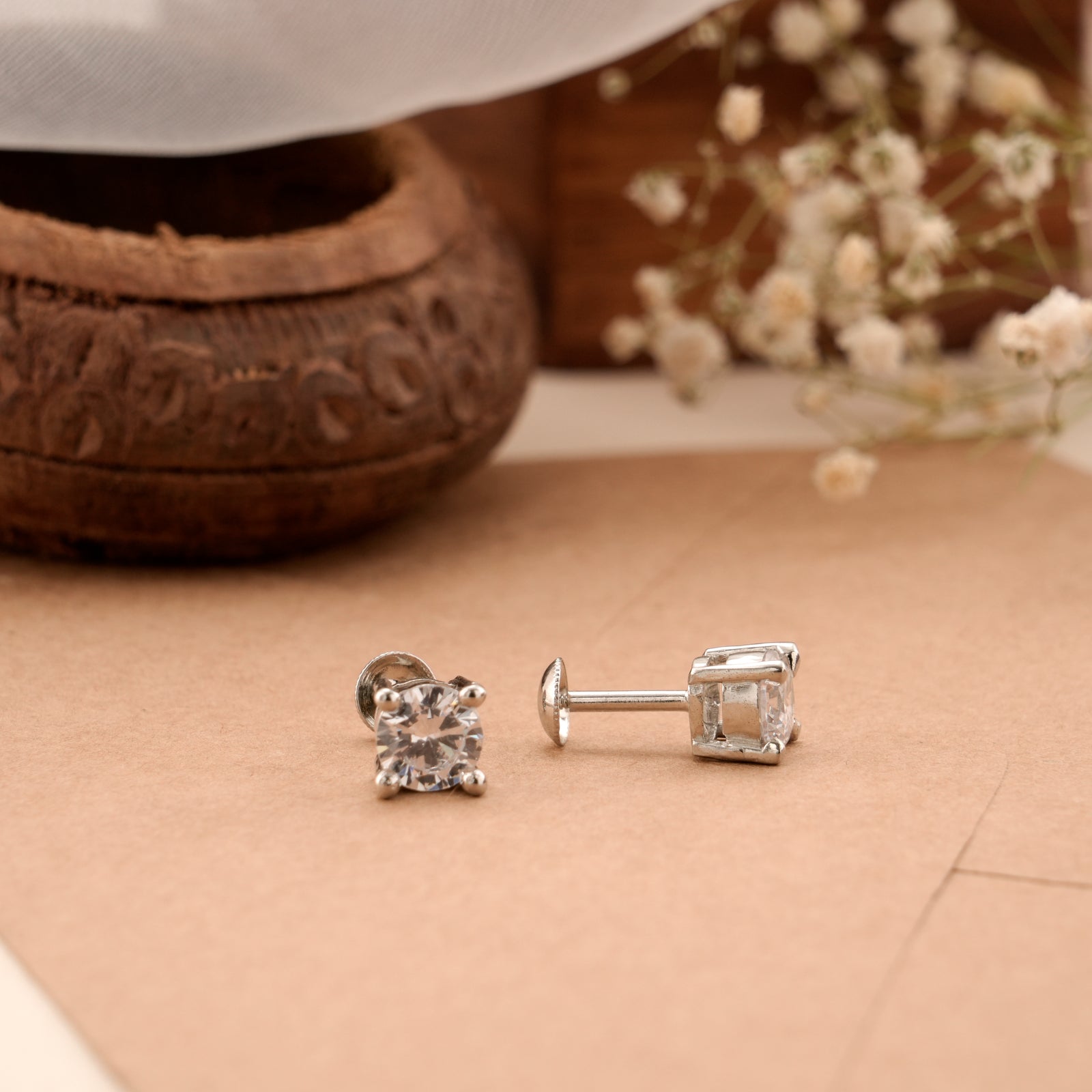 Classic Solitaire Silver Stud
