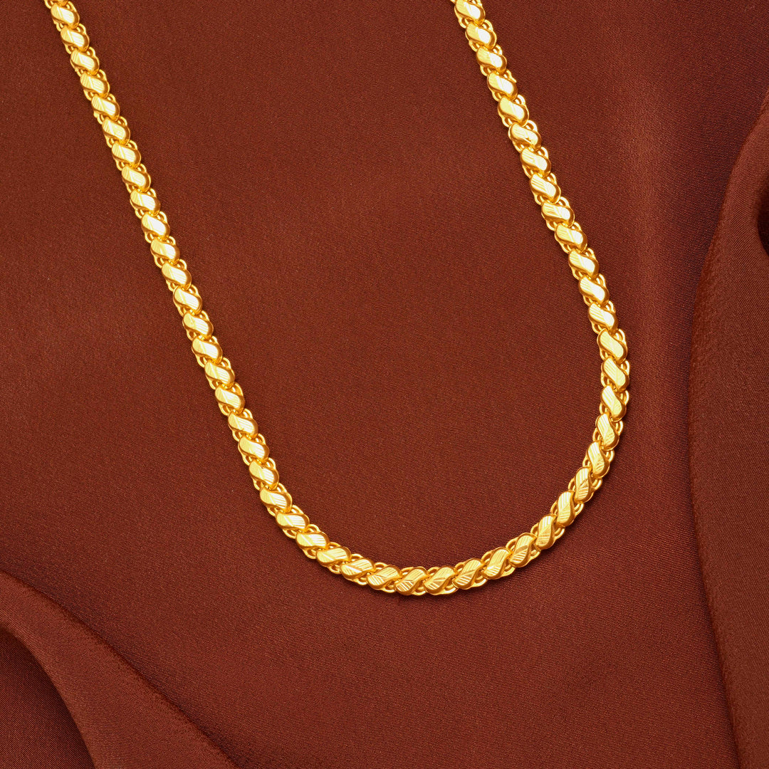 Premium Lotus Pattern Gold Chain for Men