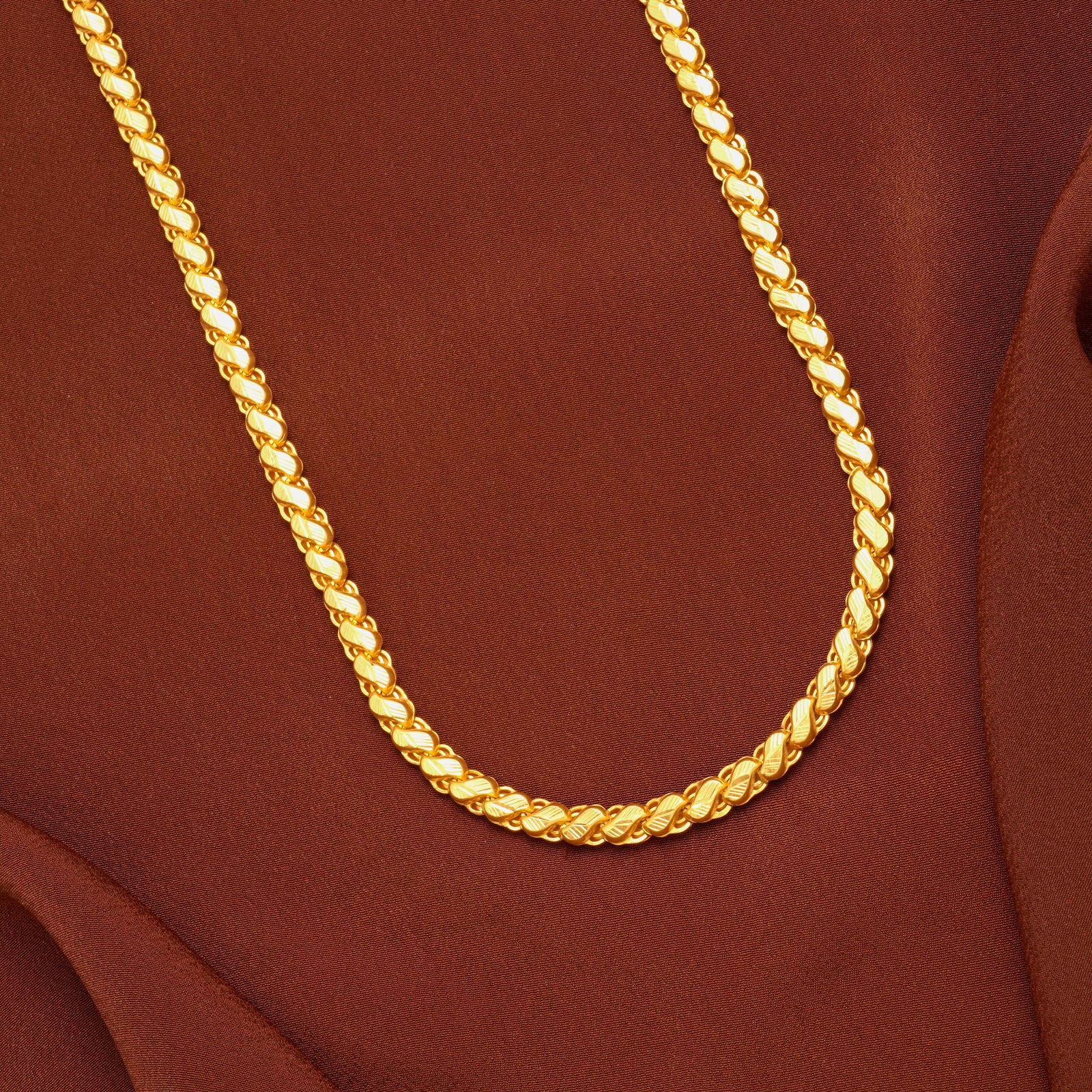 Premium Lotus Pattern Gold Chain for Men