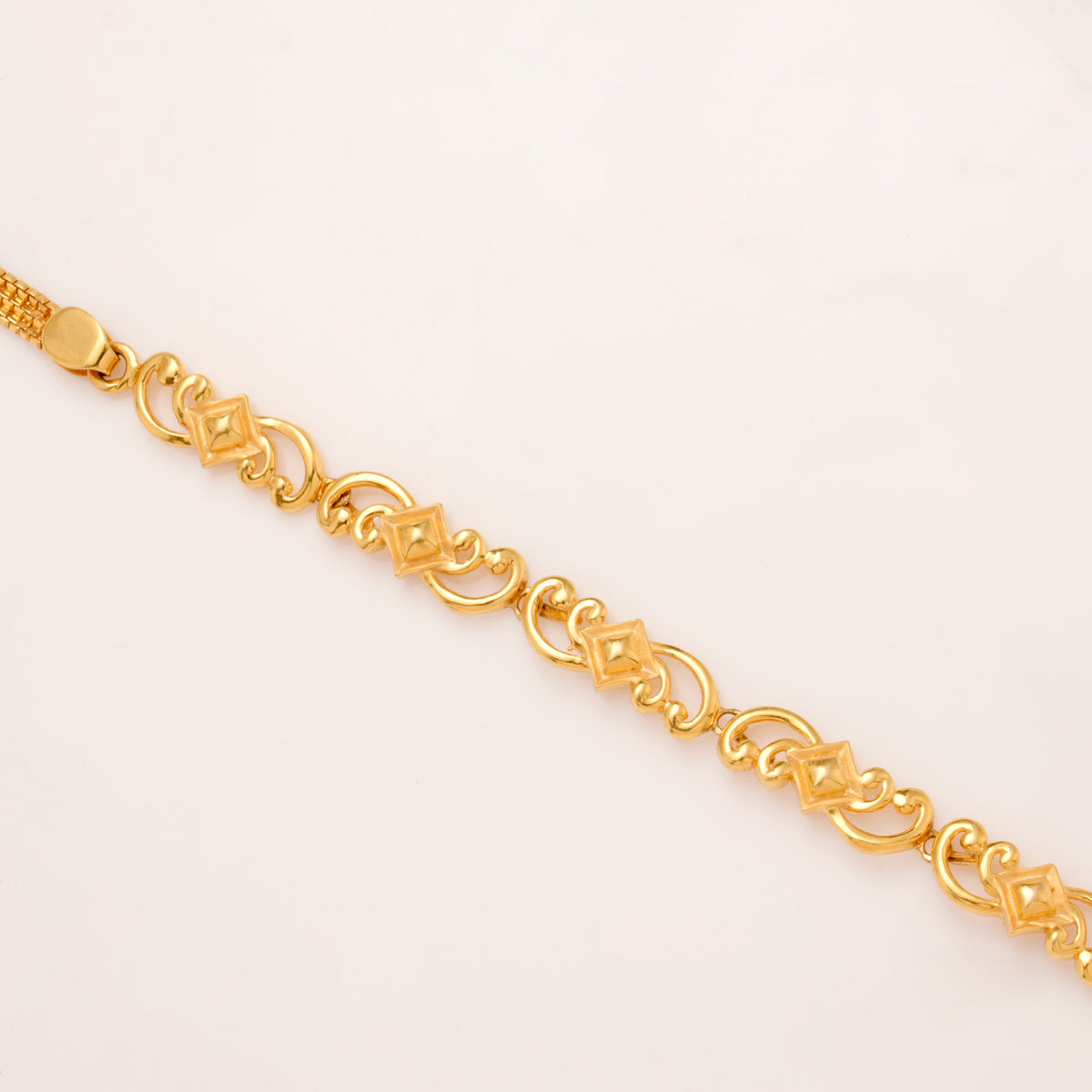Minimal Square Shape Floral Gold Bracelet