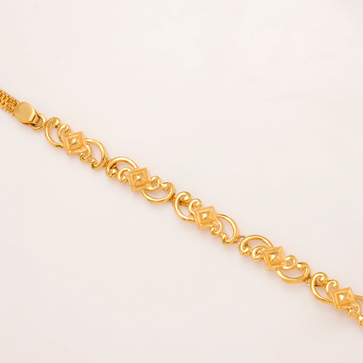 Minimal Square Shape Floral Gold Bracelet