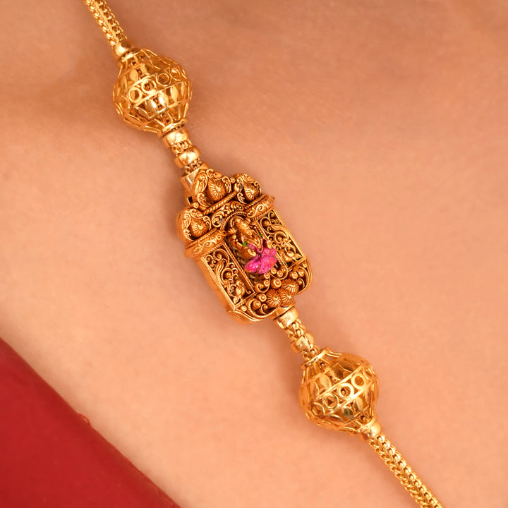 Divine Glow Golden Lakshmi Mugappu Chain