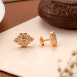 Gold Plated White Stone Stud