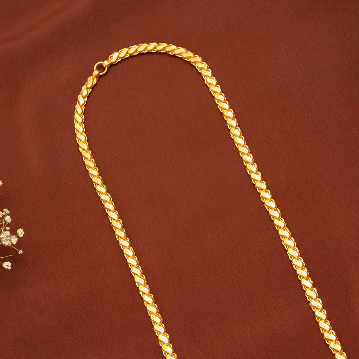 Premium Lotus Pattern Gold Chain for Men