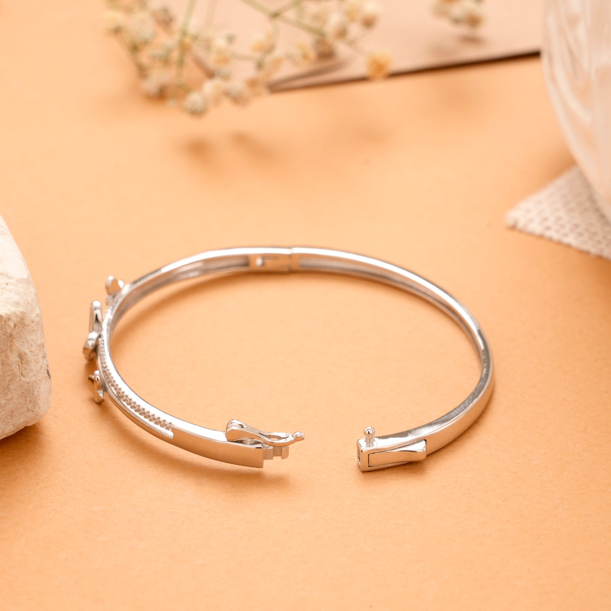 Mother of Pearl Butterfly Silver Bracelet