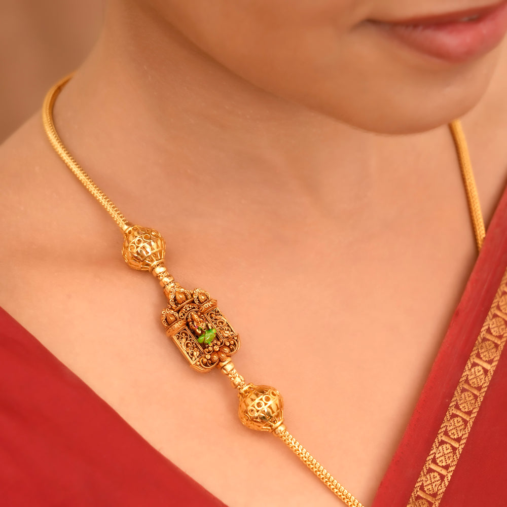 Divine Glow Golden Lakshmi Mugappu Chain
