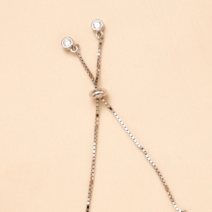 Dual-Tone Butterfly Design Silver Bracelet