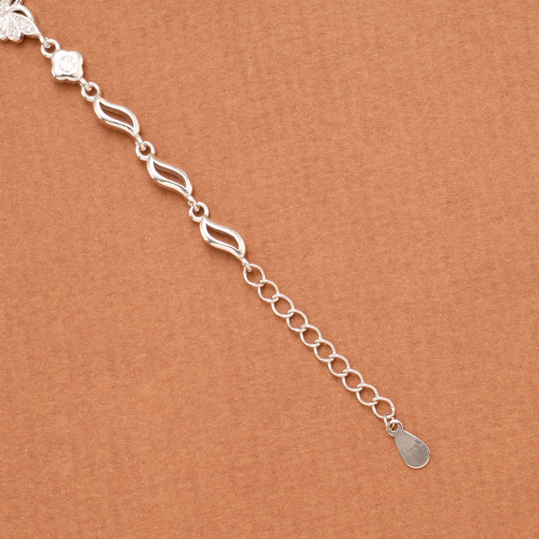 Layer Butterfly Stone Silver Women’s Bracelet