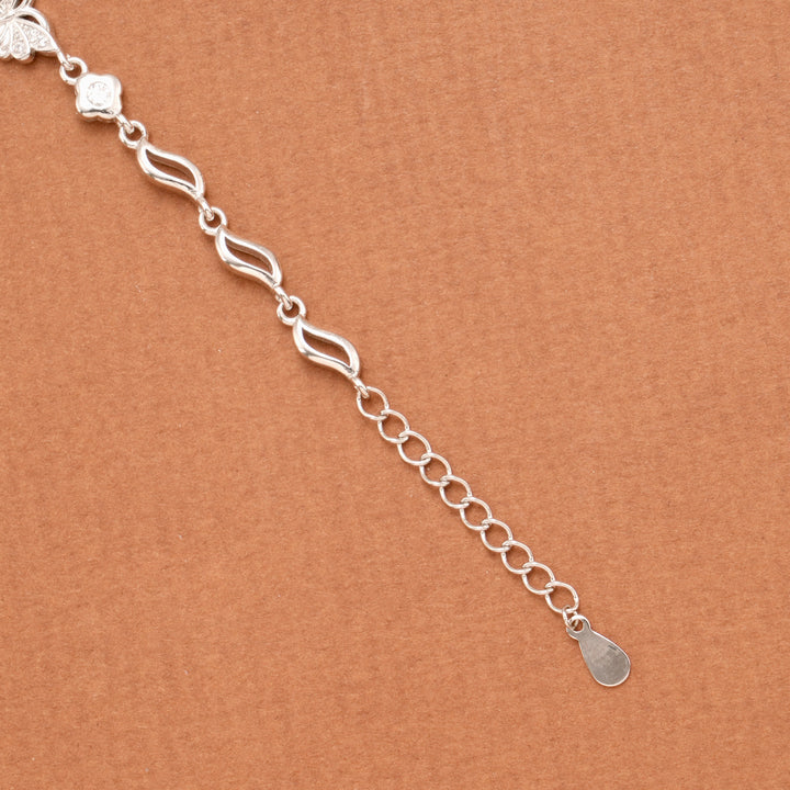 Layer Butterfly Stone Silver Women’s Bracelet