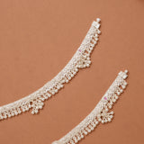 Fancy Scallop Pattern Chain Silver Anklet