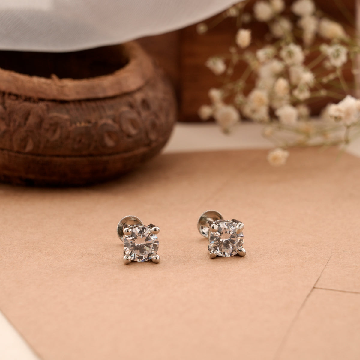 Classic Solitaire Silver Stud