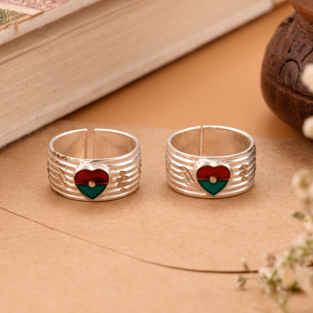 Spring Heart Enamel Silver Metti