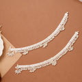 Fancy Scallop Pattern Chain Silver Anklet
