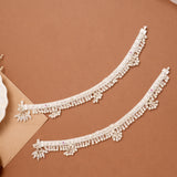 Fancy Scallop Pattern Chain Silver Anklet