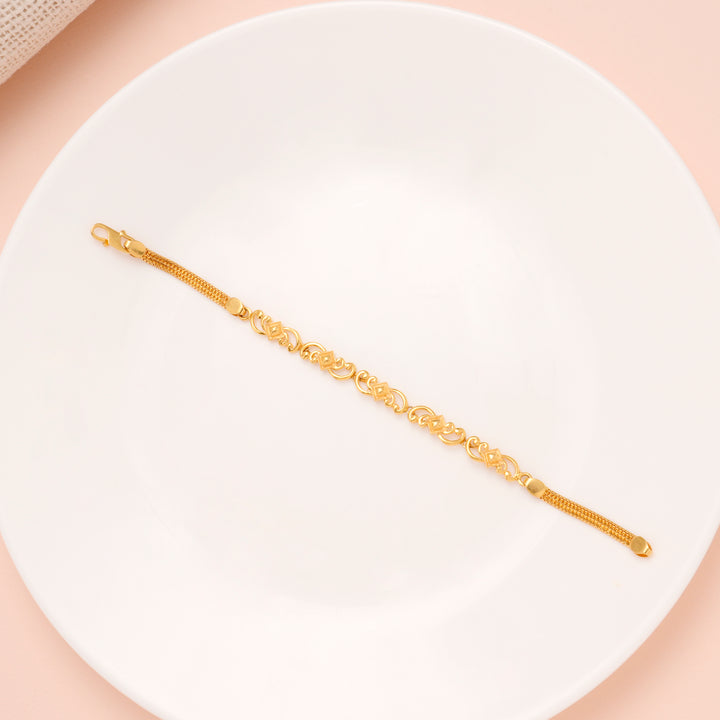 Minimal Square Shape Floral Gold Bracelet