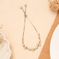 Dual-Tone Butterfly Design Silver Bracelet