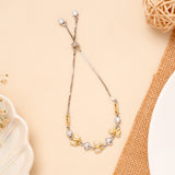 Dual-Tone Butterfly Design Silver Bracelet