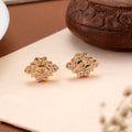 Gold Plated White Stone Stud