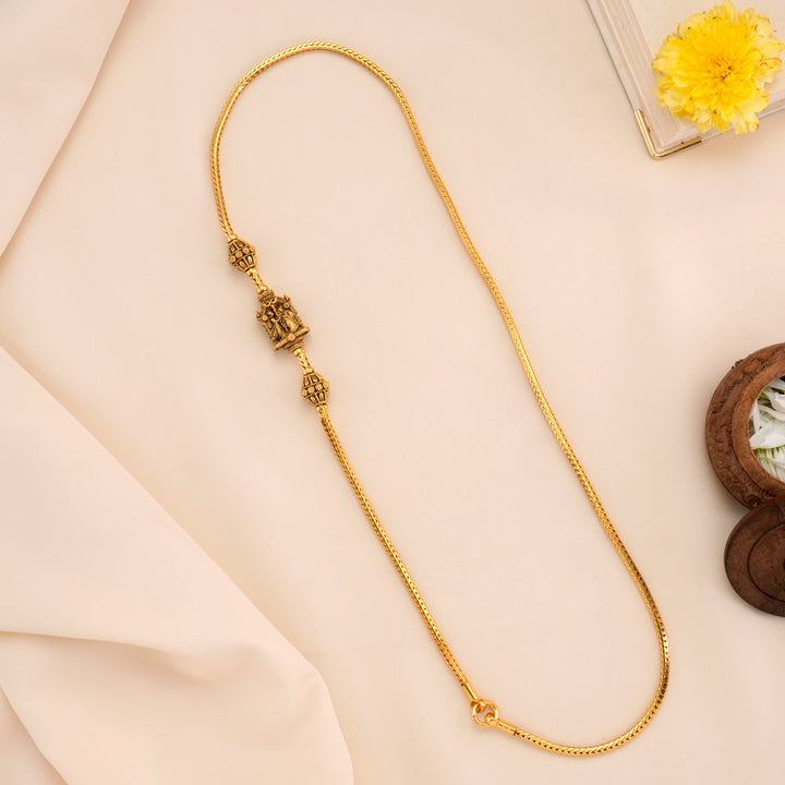 Antique Bead Design Golden Mugappu Chain
