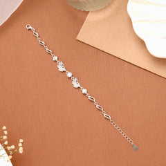 Layer Butterfly Stone Silver Women’s Bracelet