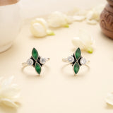 Emerald Crystal Glow Silver Toe Ring