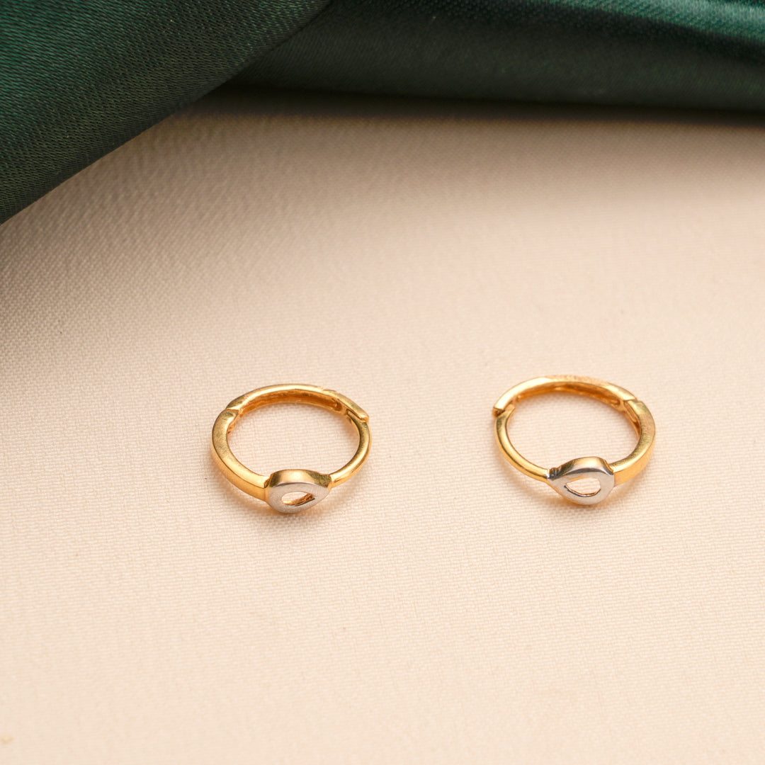 Minimal Drop Design Hoop Gold Stud