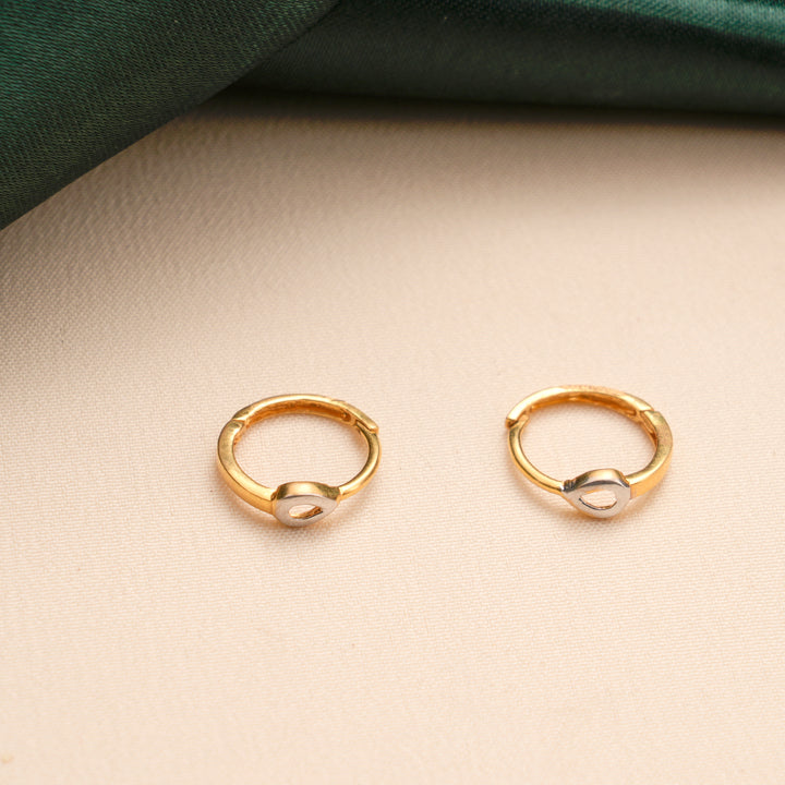 Minimal Drop Design Hoop Gold Stud